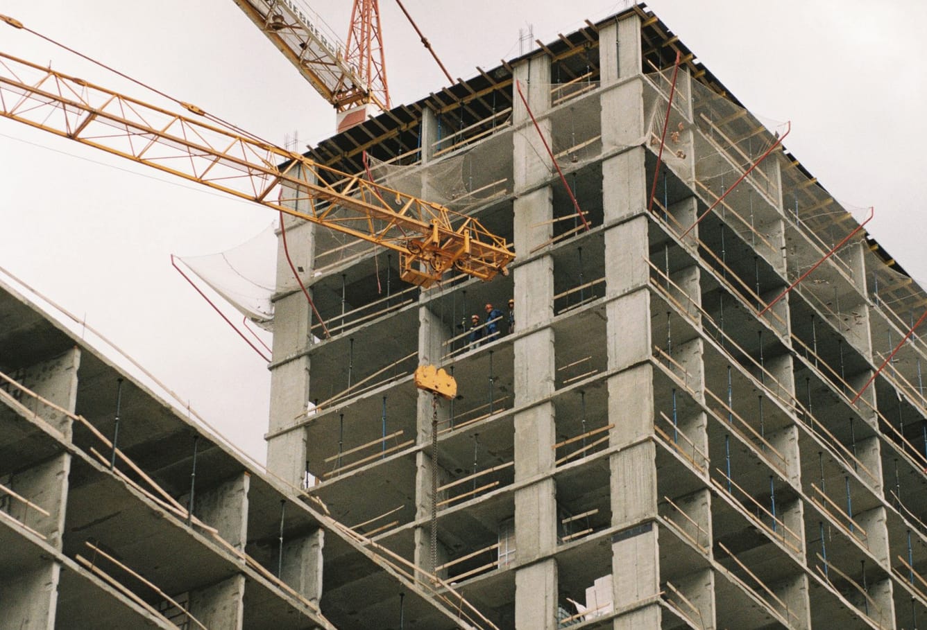 Estrutura de concreto de um edifício em construção